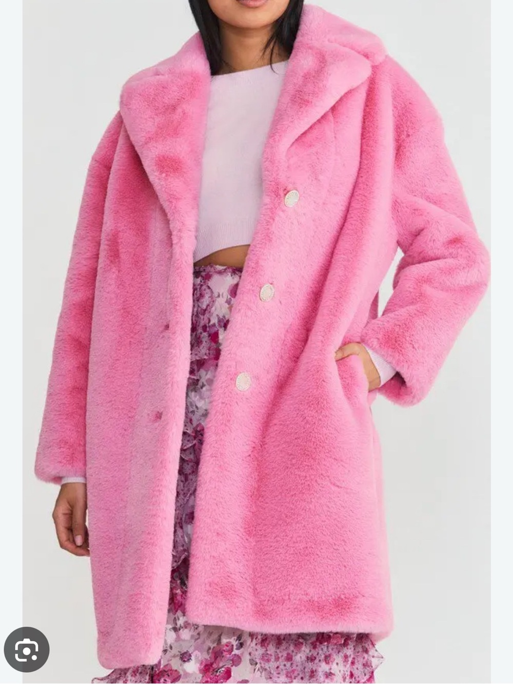LoveShackFancy Bubblegum Pink Plush Teddy Coat